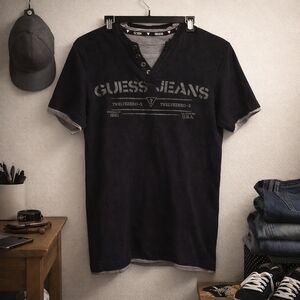 Guess Black T-Shirt Mens XS